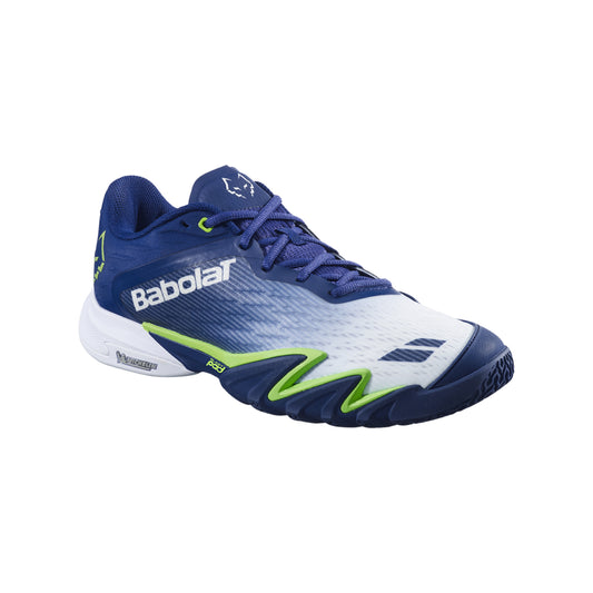 Babolat Premura 3 Juan Lebron Padel Shoes Men - Blue Depths/Green Flash - Three-quarter