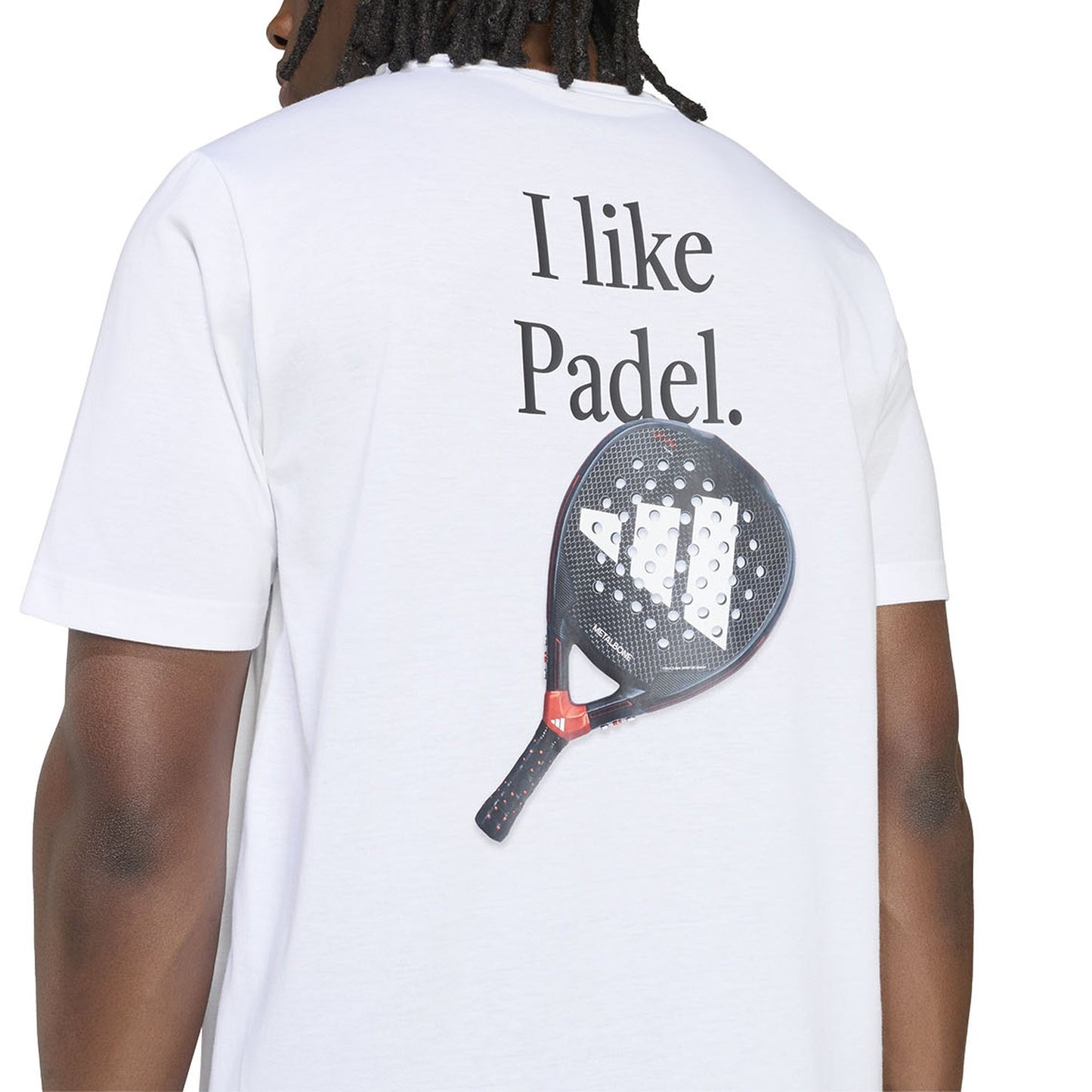 Adidas Padel Category Graphic T-Shirt, close detail of the back Padel graphic