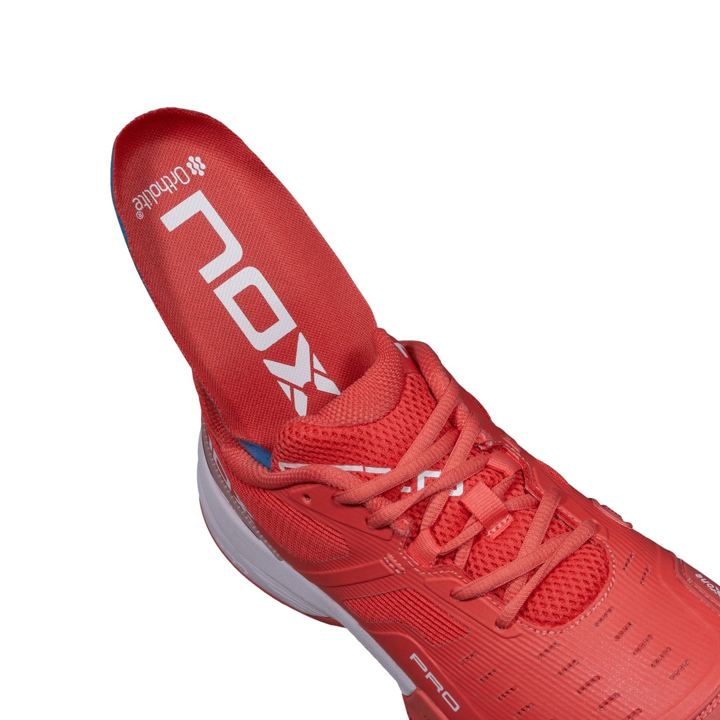 NOX AT10 Pro Padel Shoes Sea Coral/White, Ortholite insole detail