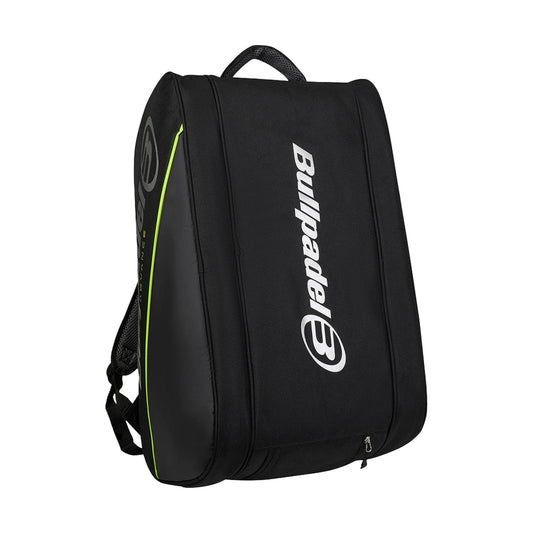 Bullpadel Advance Bag 2026 padel bag, front angle, black green trim