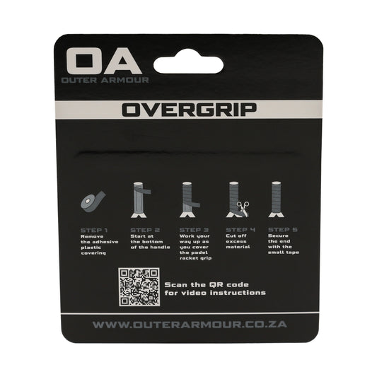 Outer Armour Overgrip 3 Pack - Black Smooth - Back