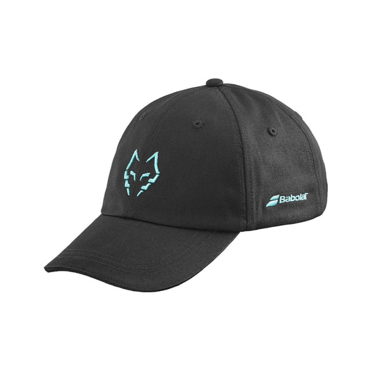 Babolat Juan Lebrón Cotton Cap - Black - Left Three-Quarter, embroidered Babolat side logo