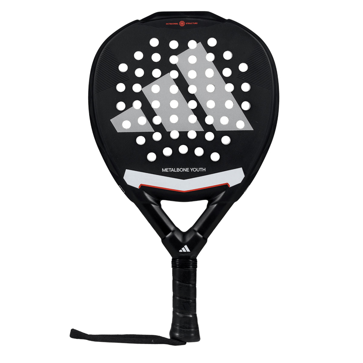 Adidas Metalbone Youth 3.4 Padel racket, front face in black, white and red
