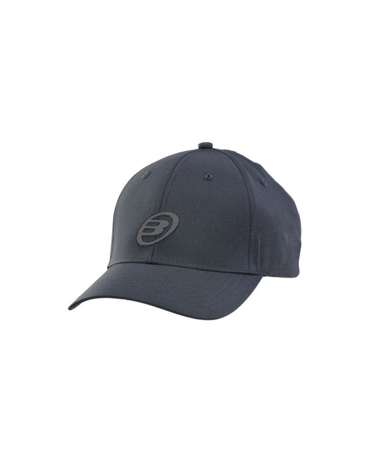 Bullpadel BPG251-I Cap in Deep Ocean, front three-quarter view showing the raised Bullpadel emblem