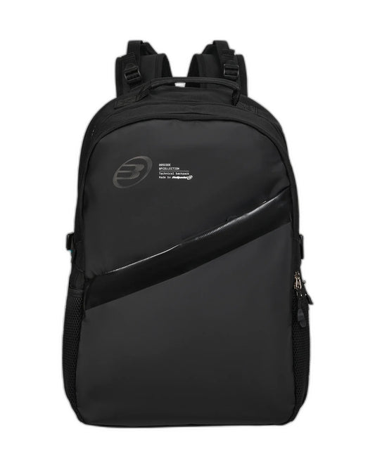Bullpadel BPM26003 Tech Padel backpack, front view, all black