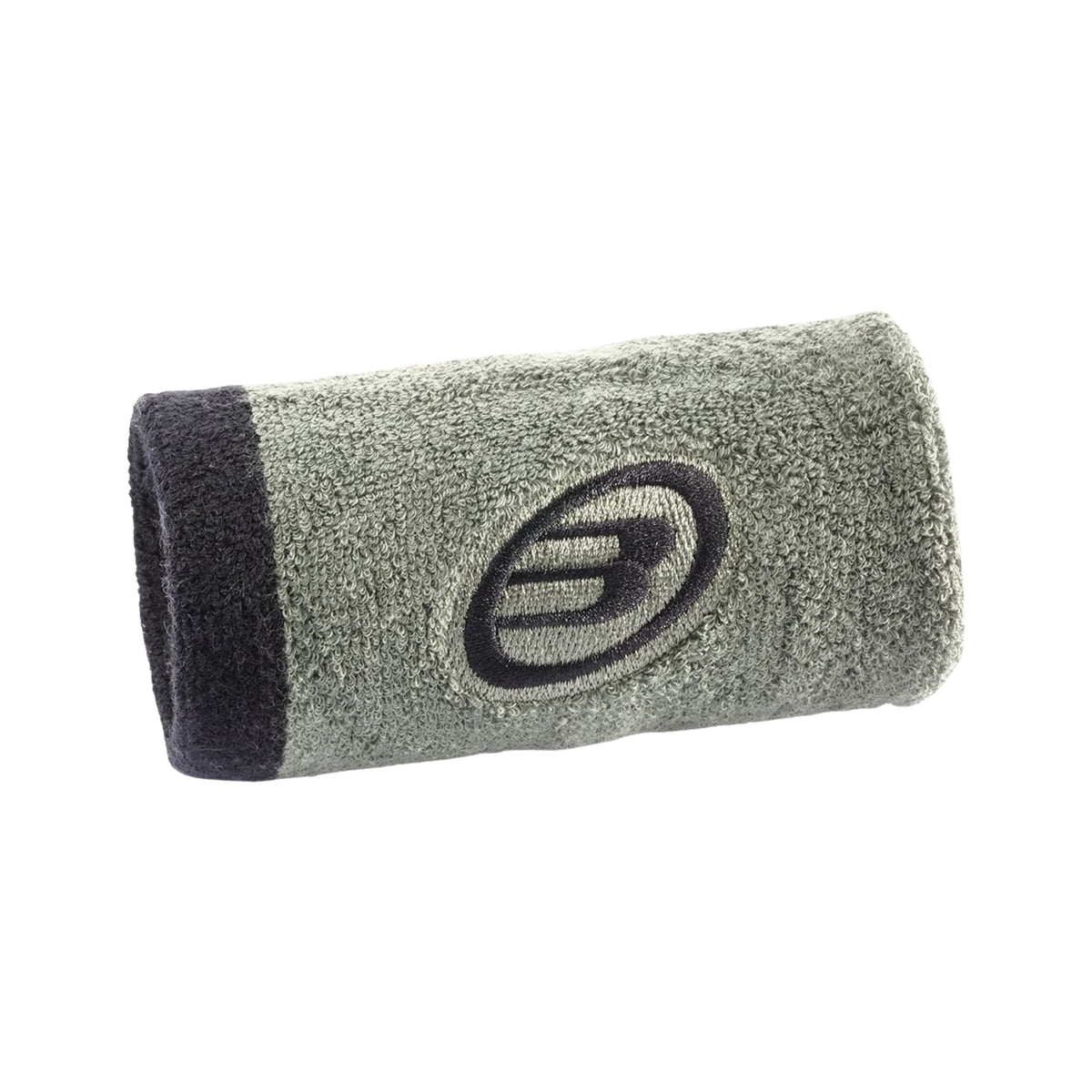 Bullpadel Premier Padel wristband, khaki with black end band, Bullpadel logo side