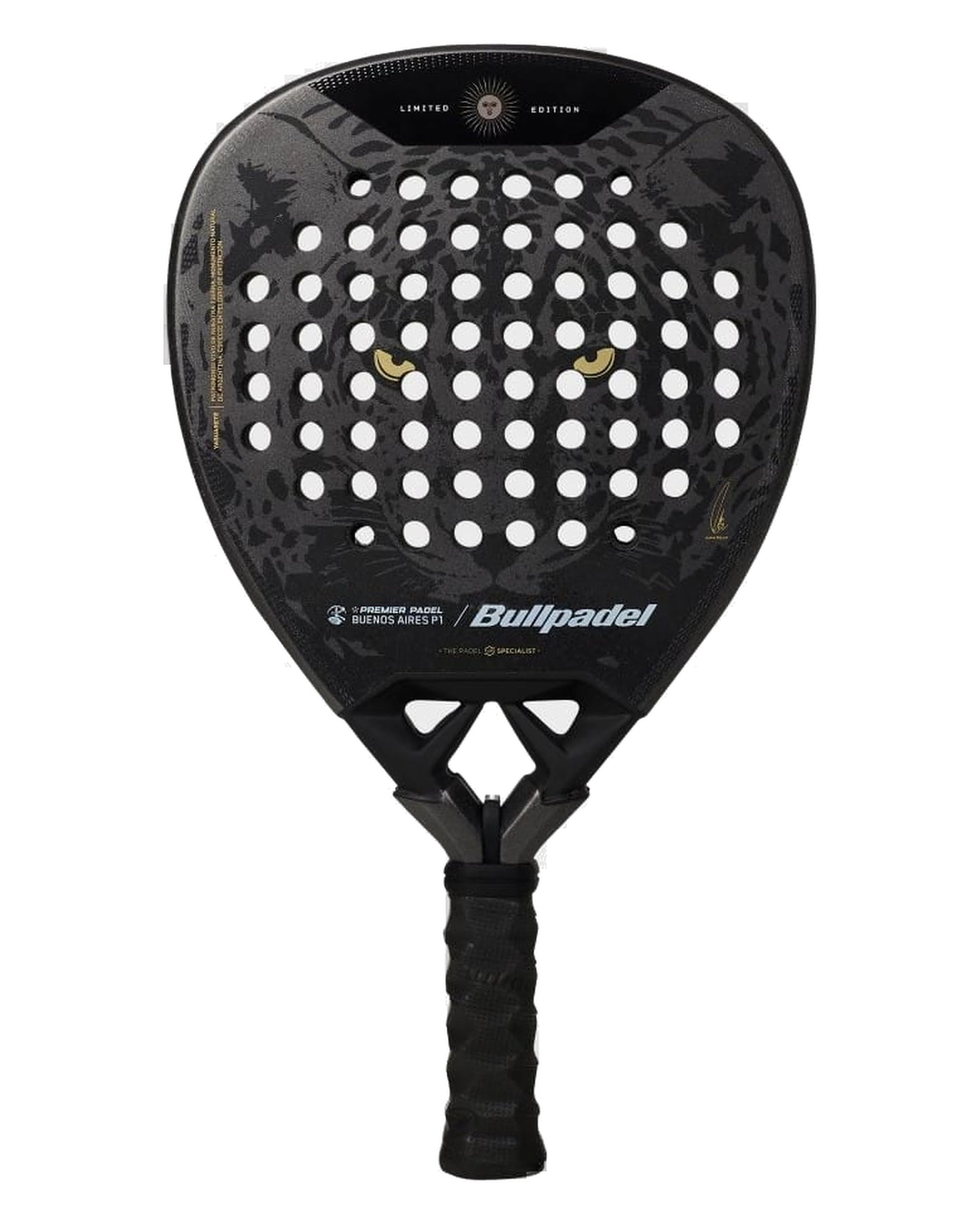 Bullpadel Vertex 05 Argentina LTD 26 Padel racket, front face, jaguar design