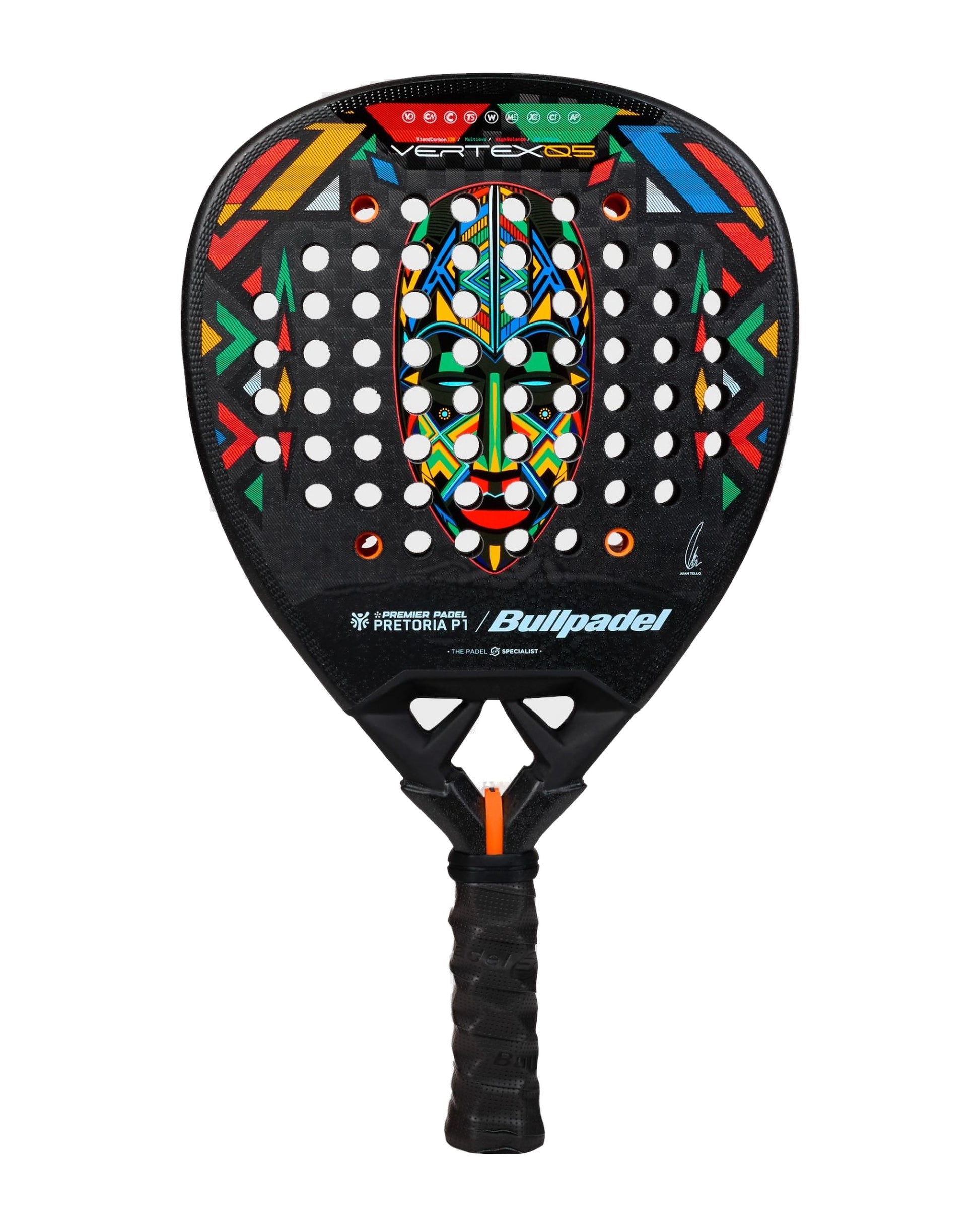 Bullpadel Vertex 05 Pretoria LTD Padel Racket, straight front face, diamond head