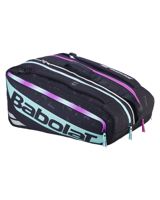 Babolat RH Pro Juan Lebrón Padel bag, front three-quarter view with light-green branding