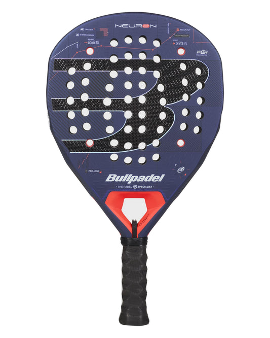 Bullpadel Neuron 02 2027 Padel Racket, blue front face, hybrid head shape