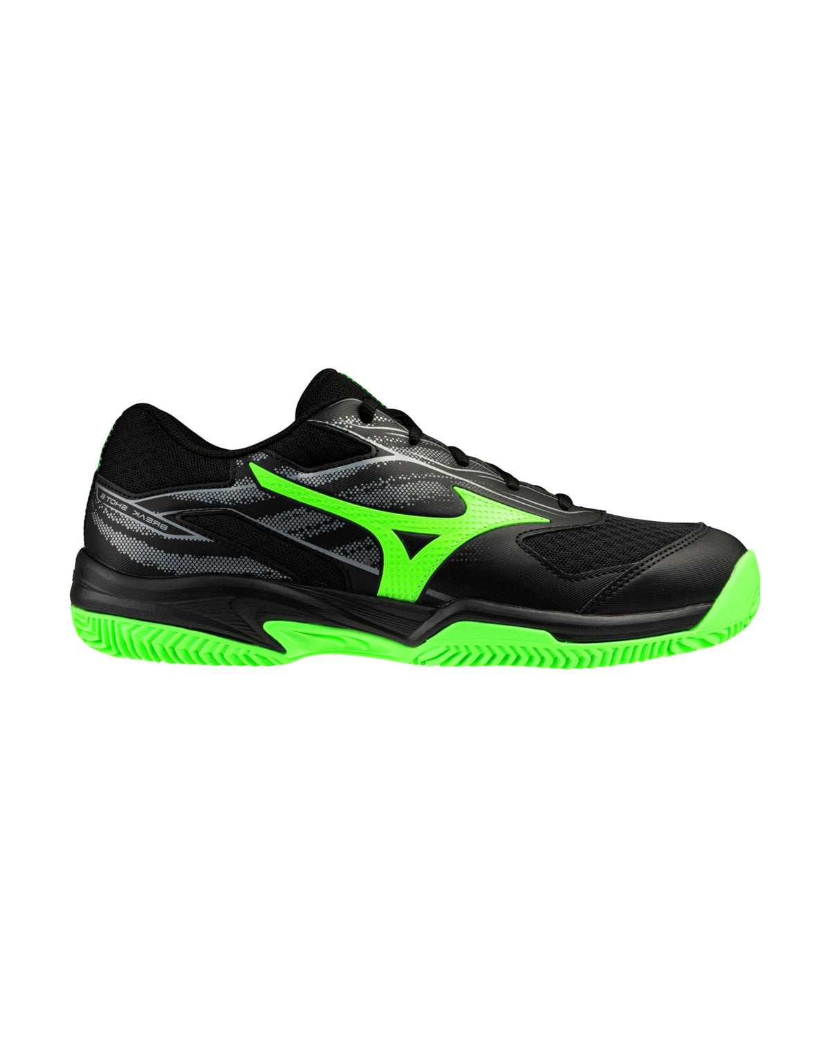 Mizuno Break Shot 5 CC Tennis Shoes - Black/Foliage Green/Glowing Ap - Lateral side