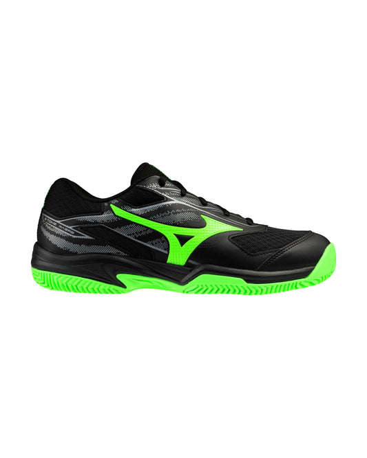 Mizuno Break Shot 5 CC Tennis Shoes - Black/Foliage Green/Glowing Ap - Lateral side