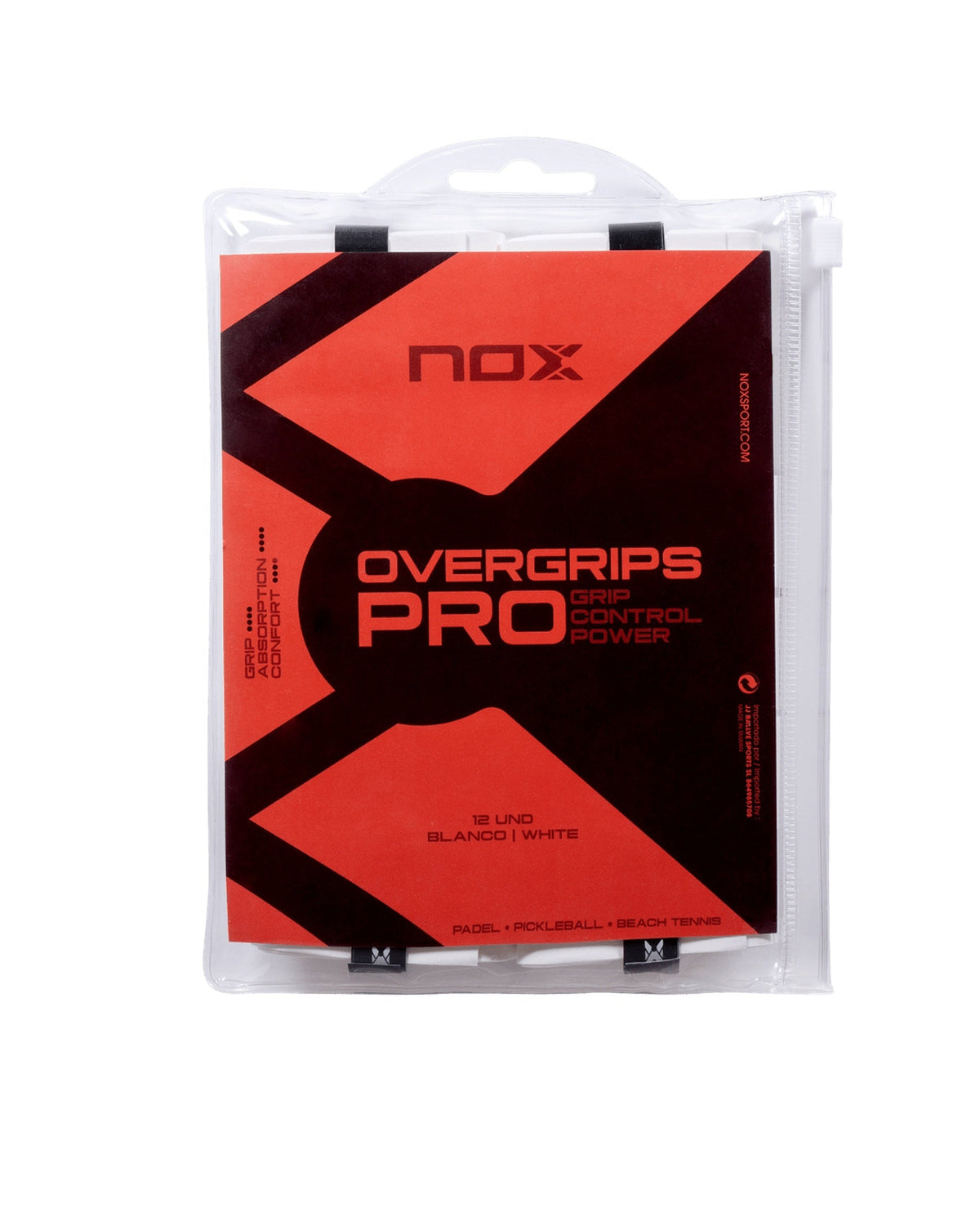 NOX Pro Smooth Overgrip 12-Pack - White - Front packaging