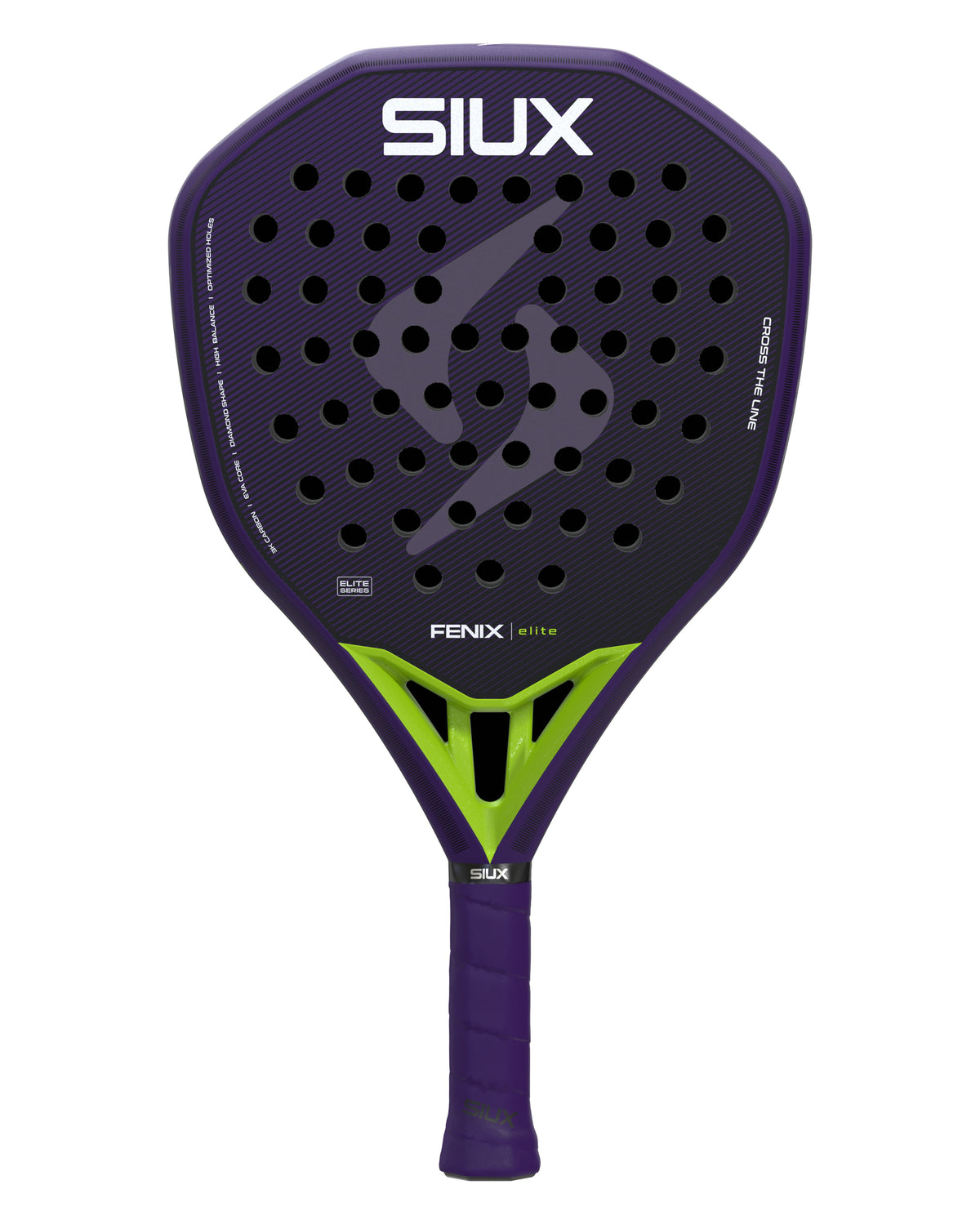 Siux Fenix Elite 6 2026 Padel Racket, front face in purple
