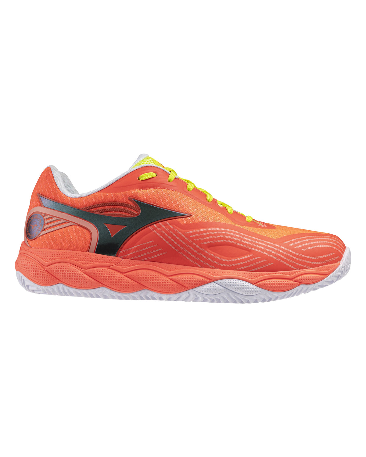 Mizuno Wave Enforce Court 2 Padel Shoes - Lava Orange/Black Oyster/Yellow Jasper - Side