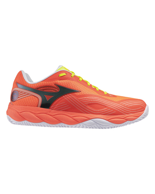 Mizuno Wave Enforce Court 2 Padel Shoes - Lava Orange/Black Oyster/Yellow Jasper - Side