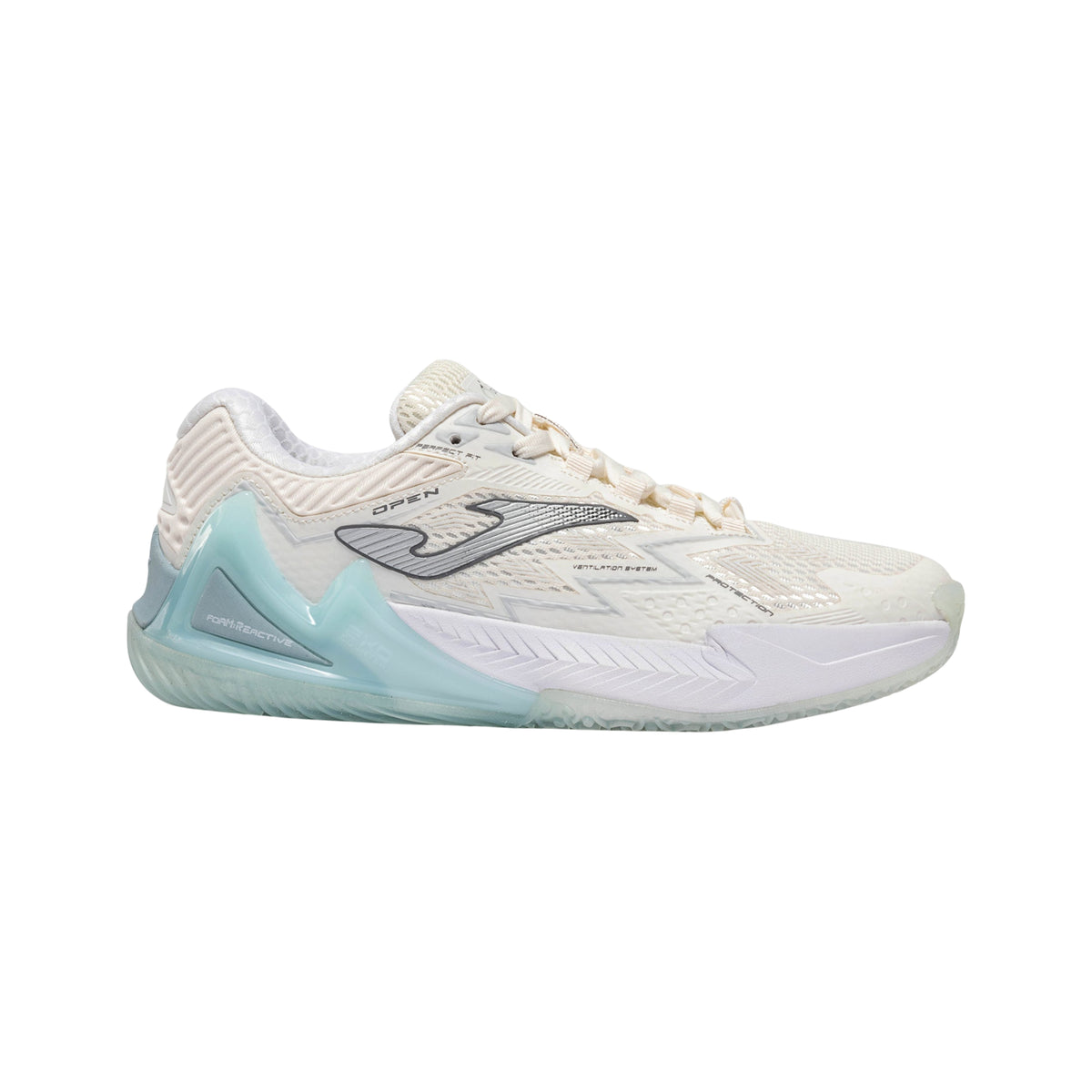 Joma Open Lady 2625 Padel shoes in Beige, lateral side facing right