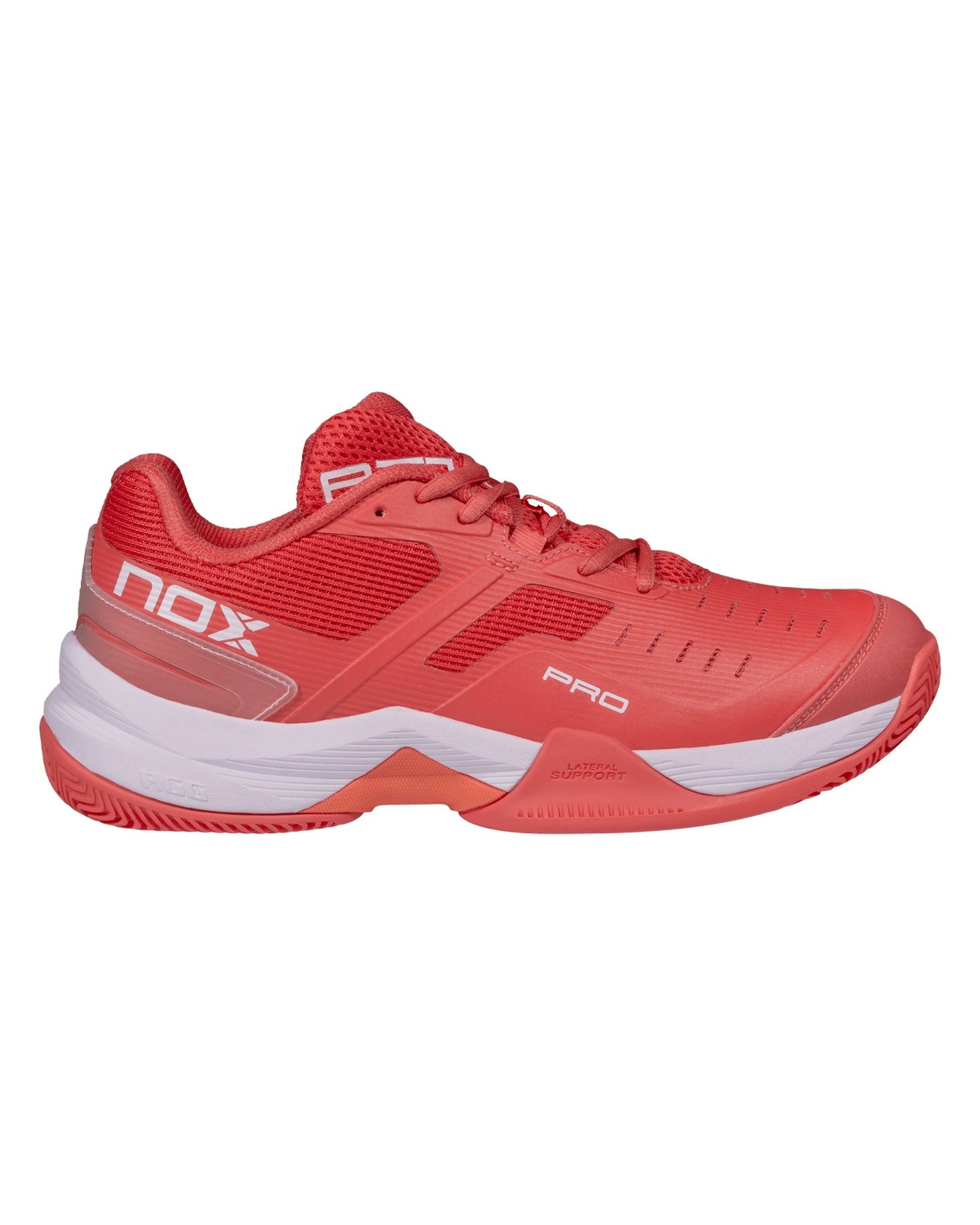 NOX AT10 Pro Padel Shoes Sea Coral/White, lateral side profile