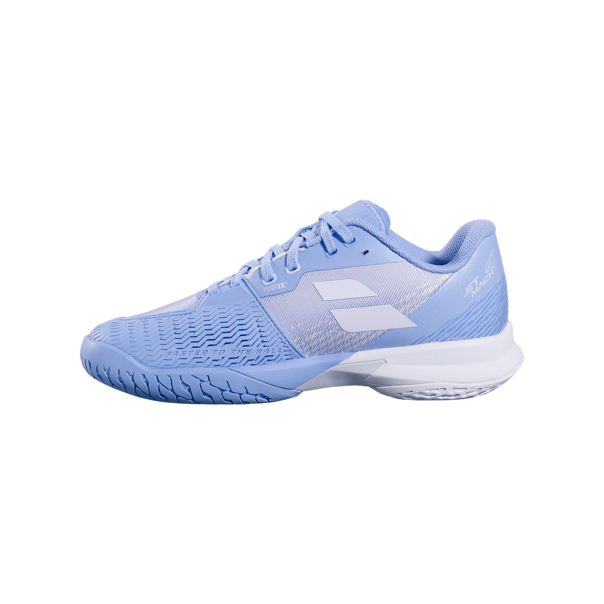 Babolat Jet Mach 4 All Court Padel Shoes, Lavender/White, medial side profile