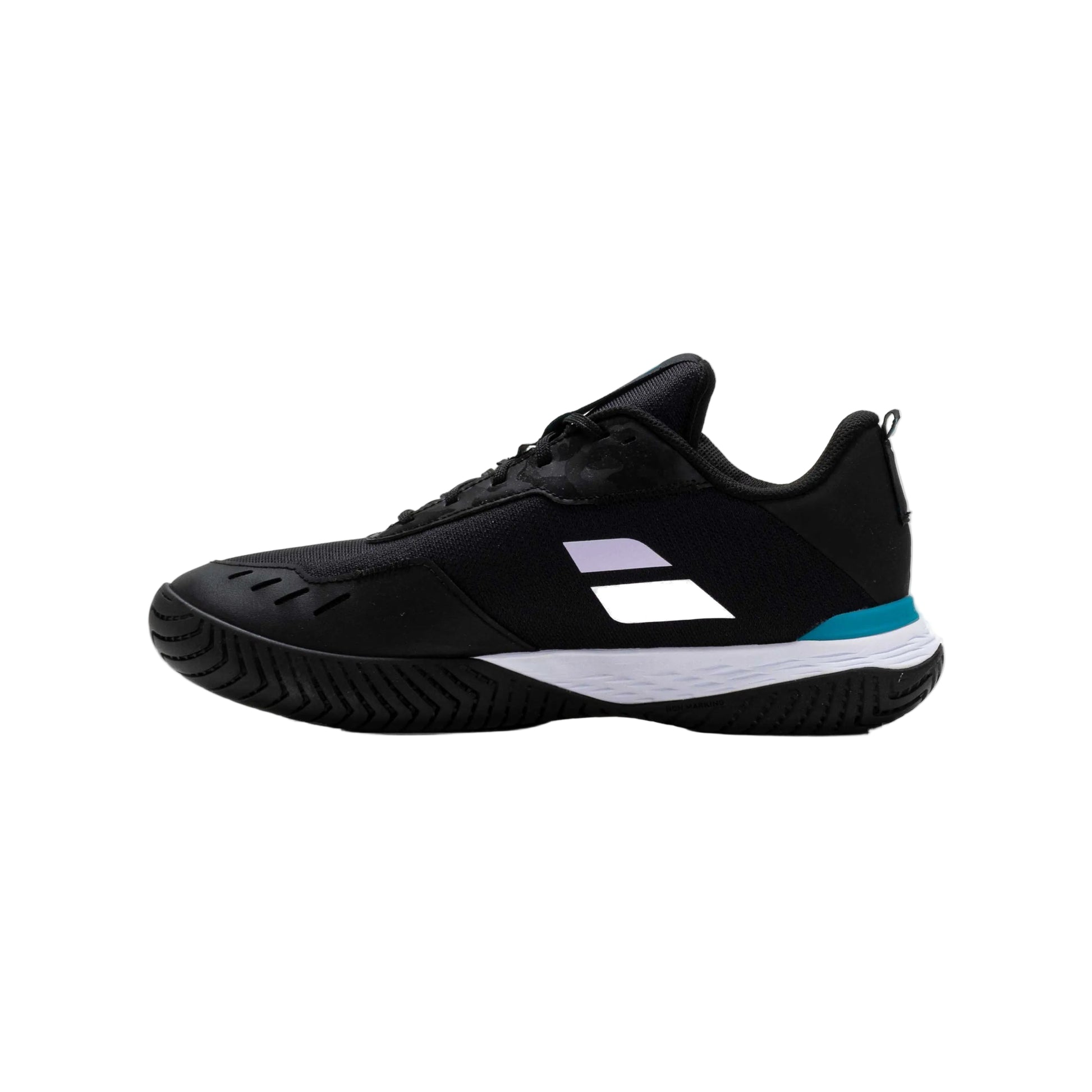 Babolat SFX Evo Padel shoes, medial side with reinforced toe box protection