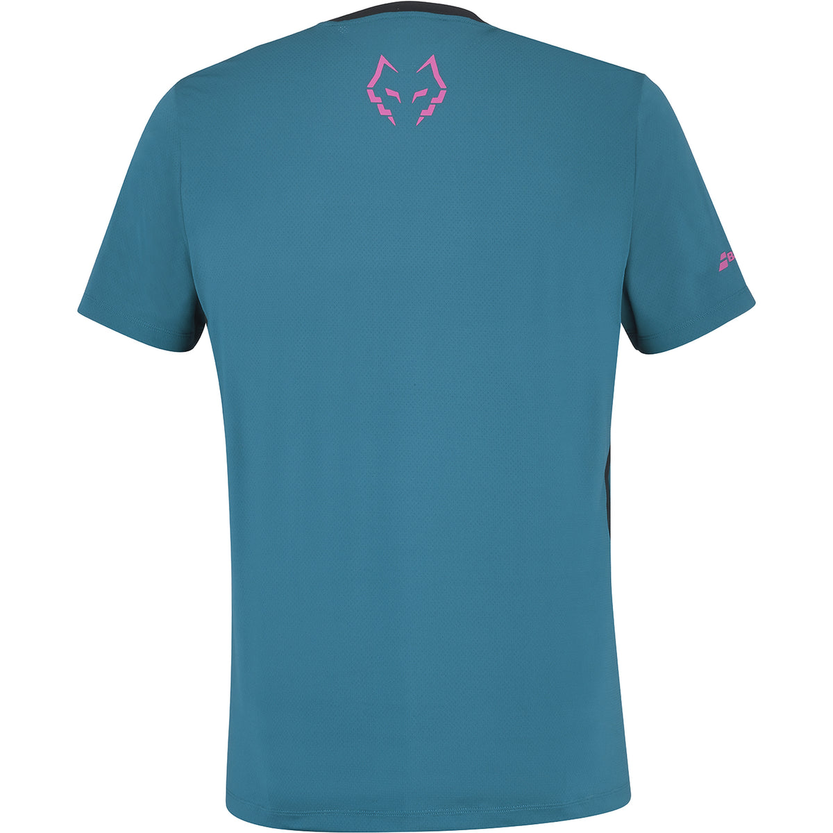 Babolat Crew Neck Tee Lebron, back view with pink wolf logo below neckline