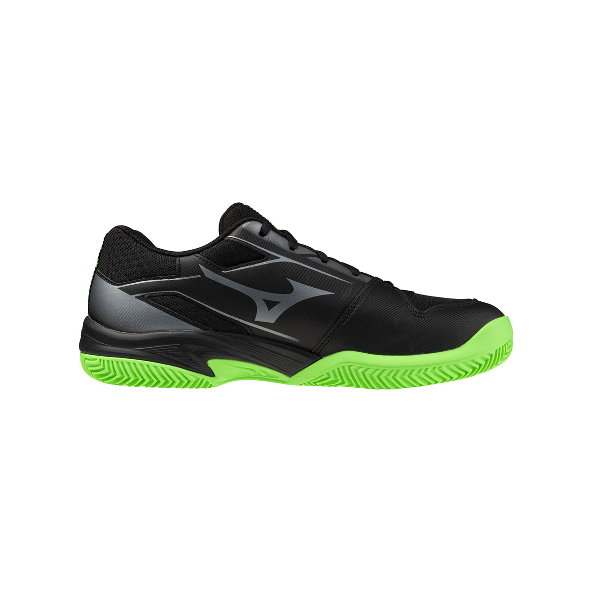 Mizuno Break Shot 5 CC Tennis Shoes - Black/Foliage Green/Glowing Ap - Medial side