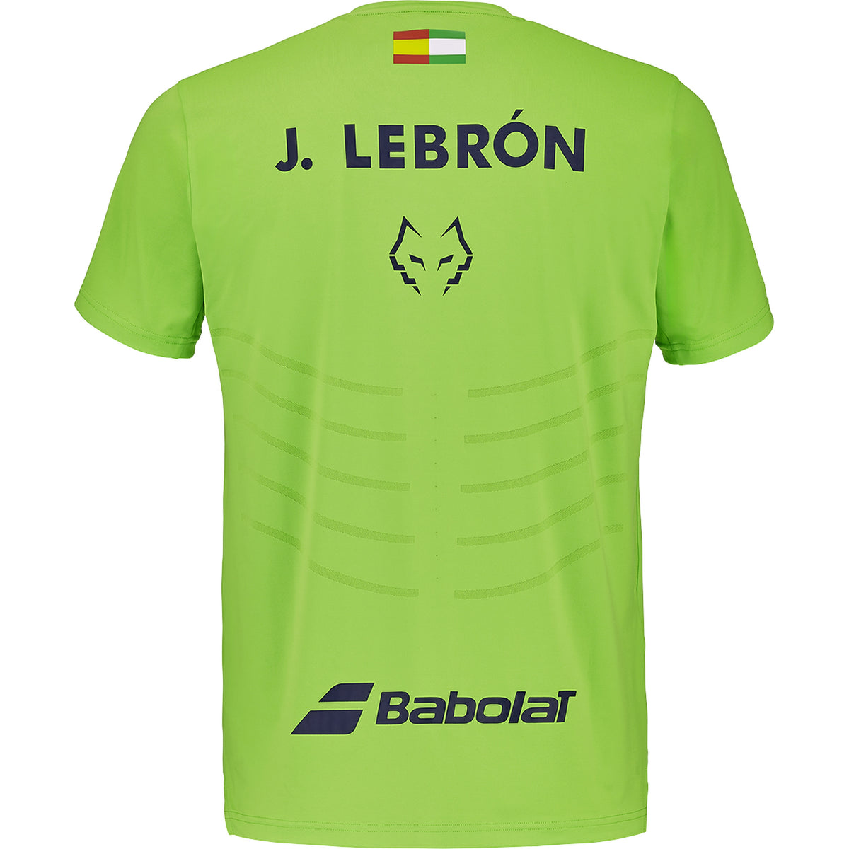 Babolat Réplica Lebron Padel T-Shirt, back with J. LEBRÓN lettering and wolf logo