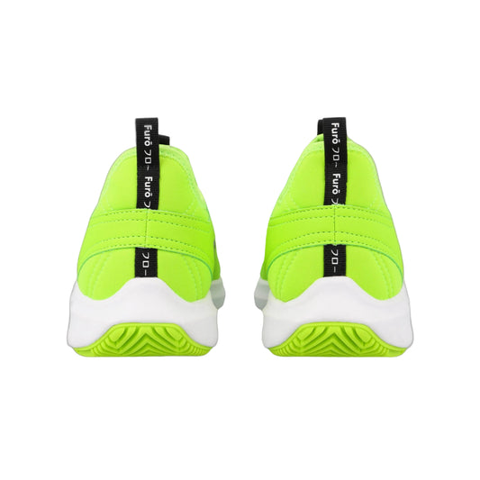 Osaka Furo Court Padel shoes, Wild Lime pair viewed from the heel