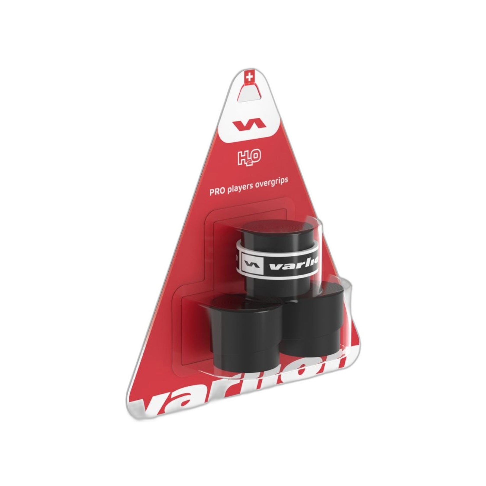 Varlion H2O Overgrip 3-Pack in Black angled blister view