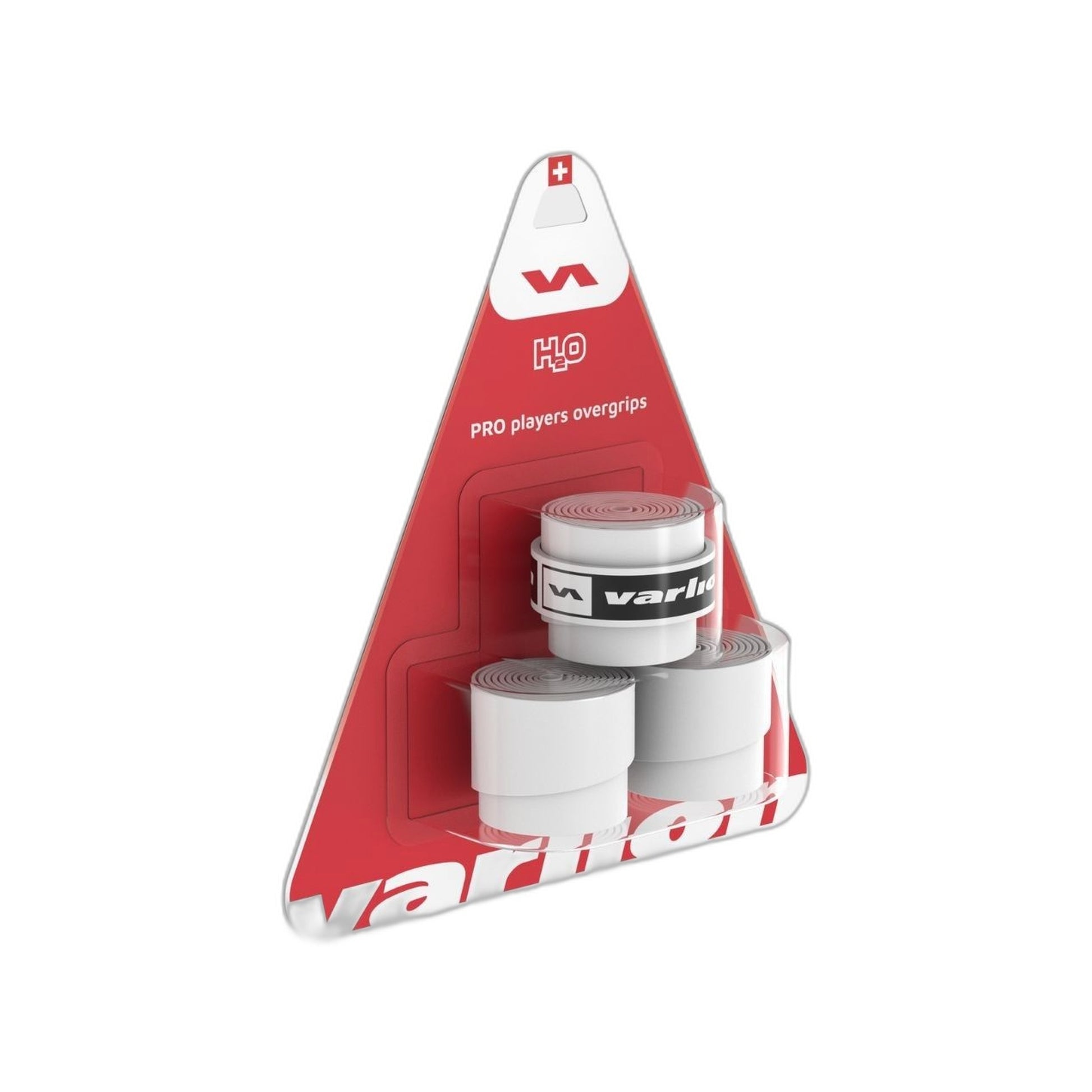 Varlion H2O Overgrip 3-Pack in White angled blister view