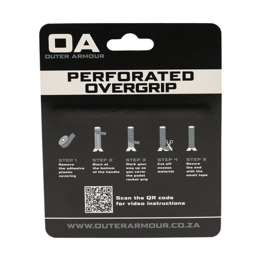 Outer Armour Overgrip 3 Pack - Black Perforated - Back