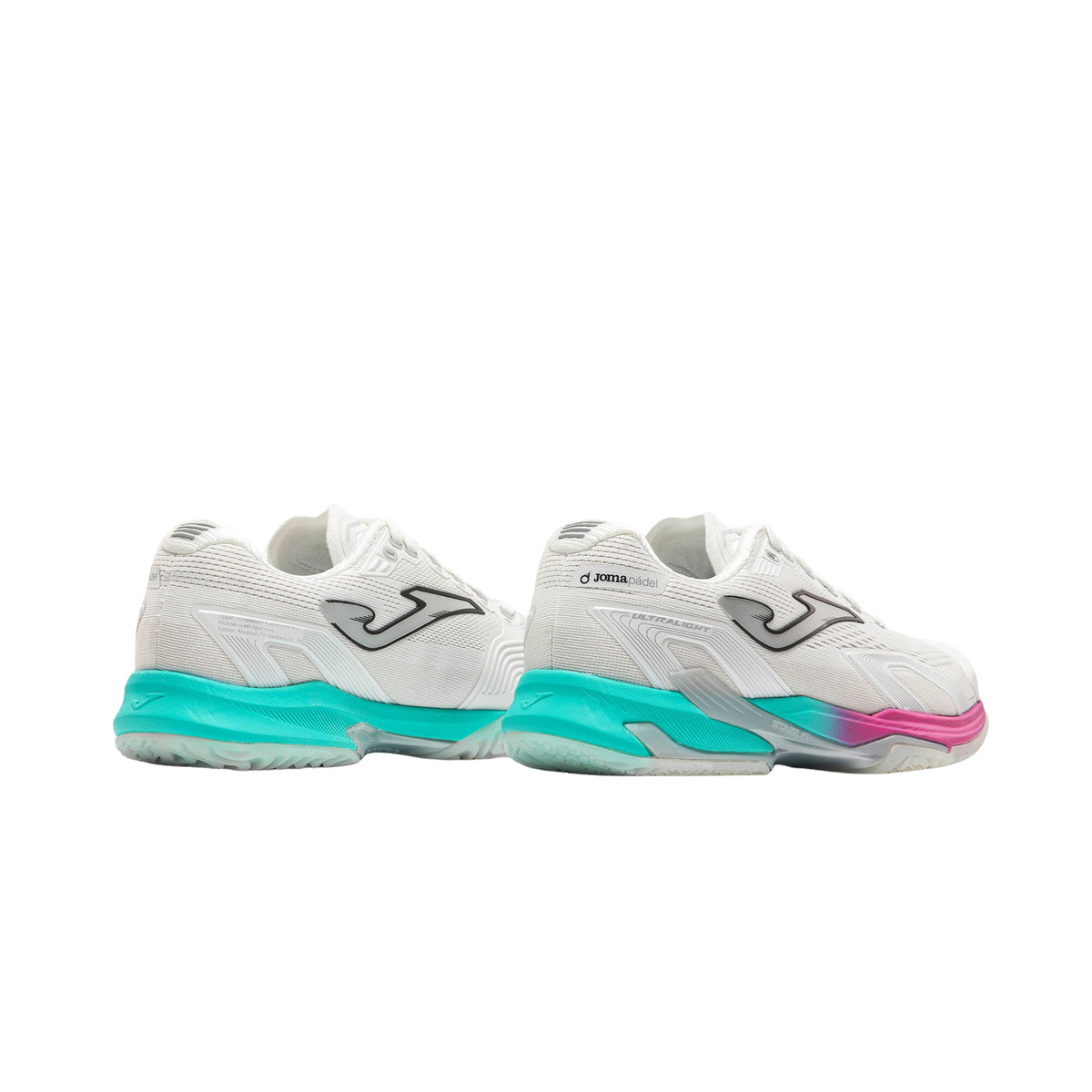 Joma Ultra Light Lady 2602 Padel shoes, rear three-quarter pair showing heel support