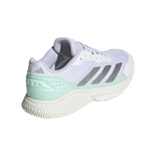Adidas CourtQuick Padel Shoes Women - White/Silver/Clear Mint - Rear heel
