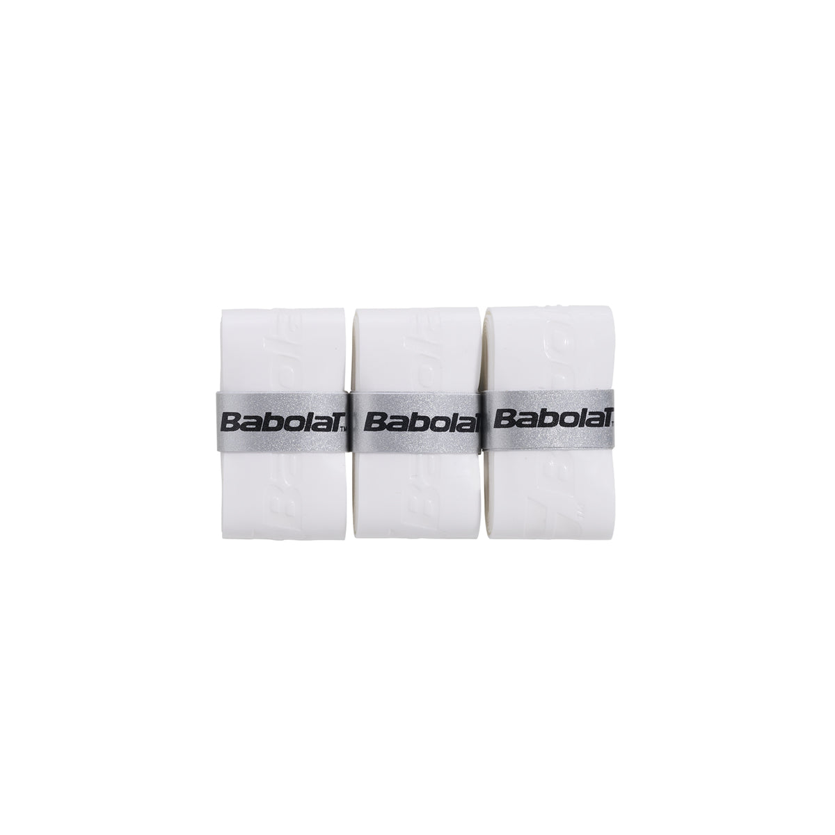 Babolat Comfort Padel overgrips, three white rolls outside the pack
