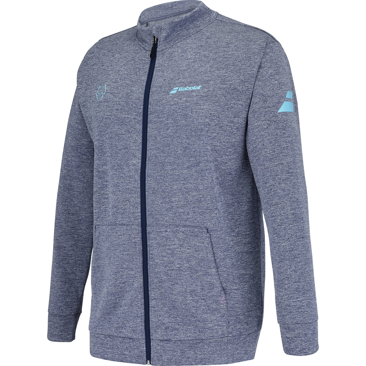 Babolat Juan Lebrón Padel jacket, three-quarter left view showing sleeve logo and pockets