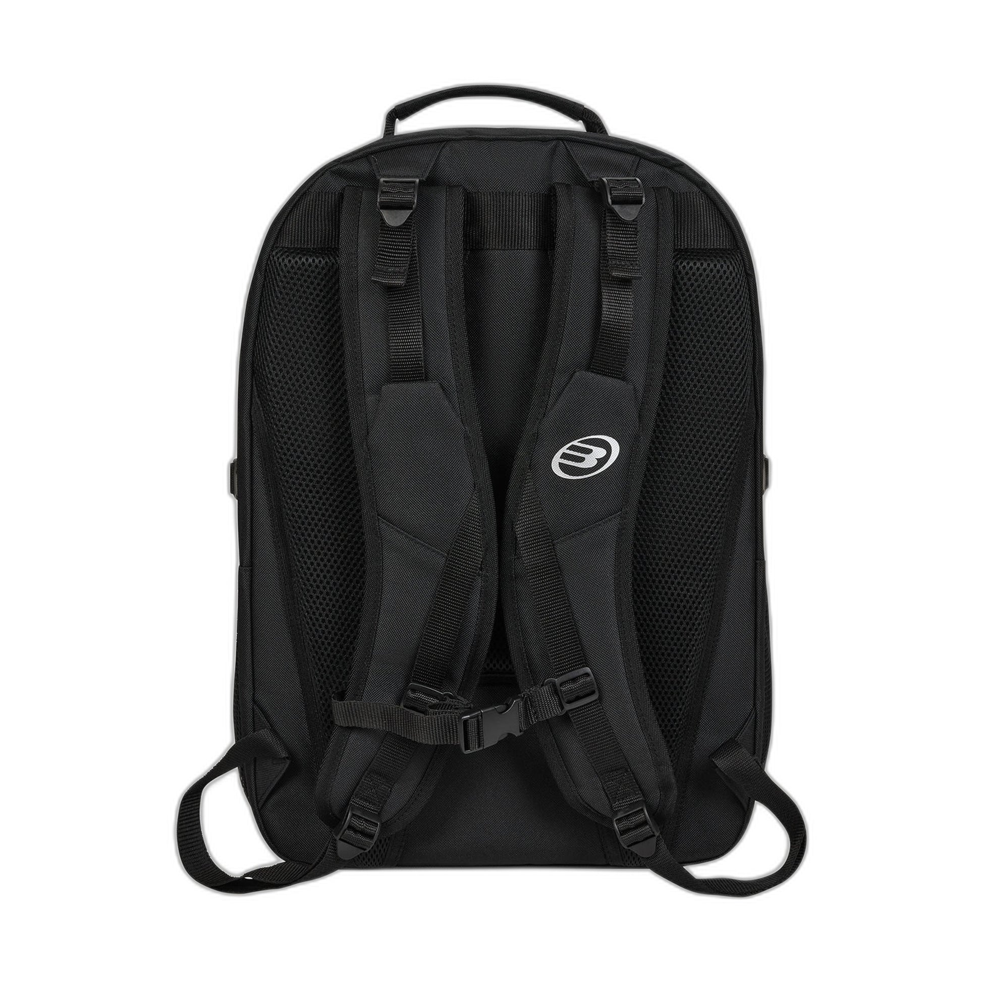 Bullpadel BPM26003 Tech Padel backpack, rear view with foam back panel and chest strap