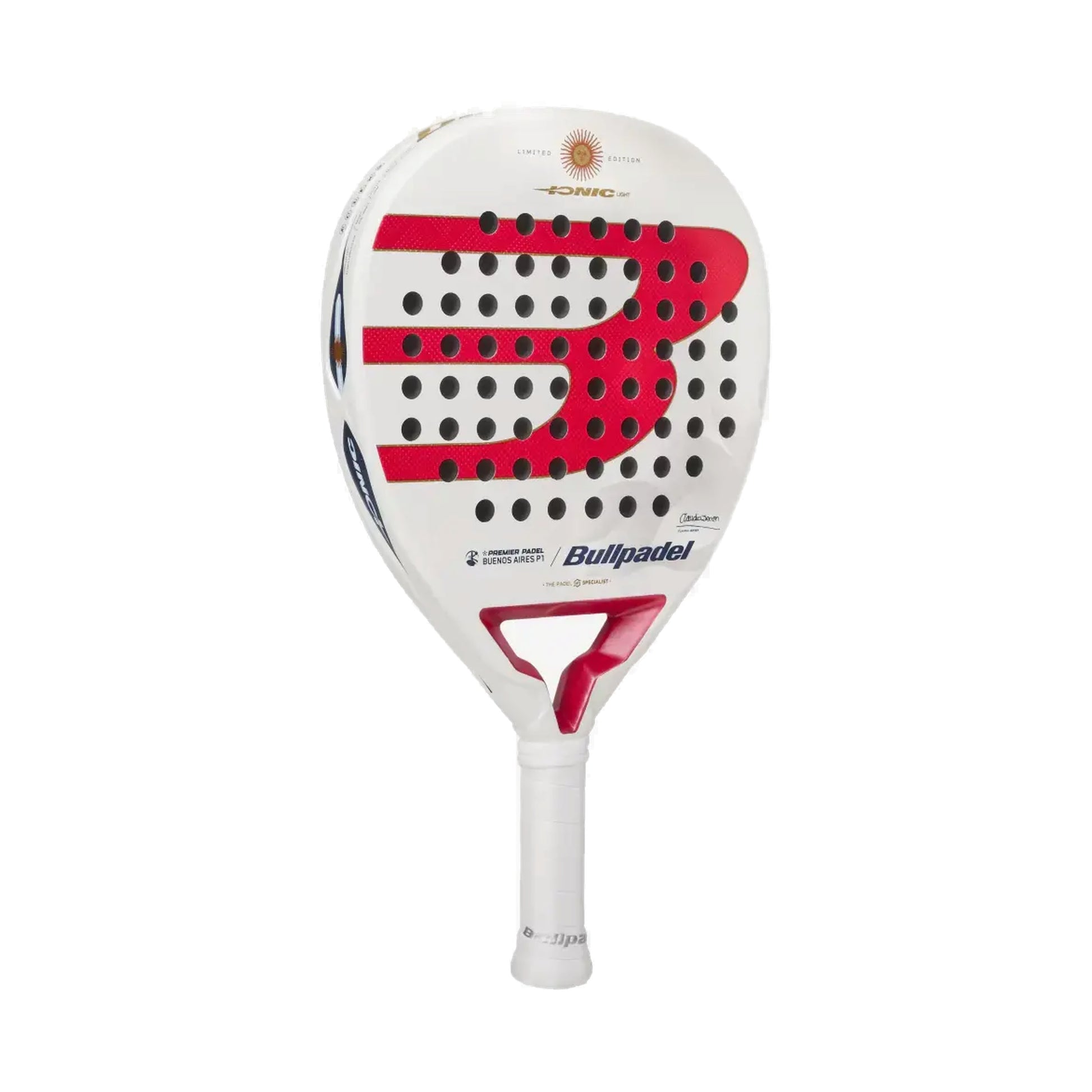 Bullpadel Ionic Light Argentina LTD 26 Padel racket, three-quarter back angle showing frame depth