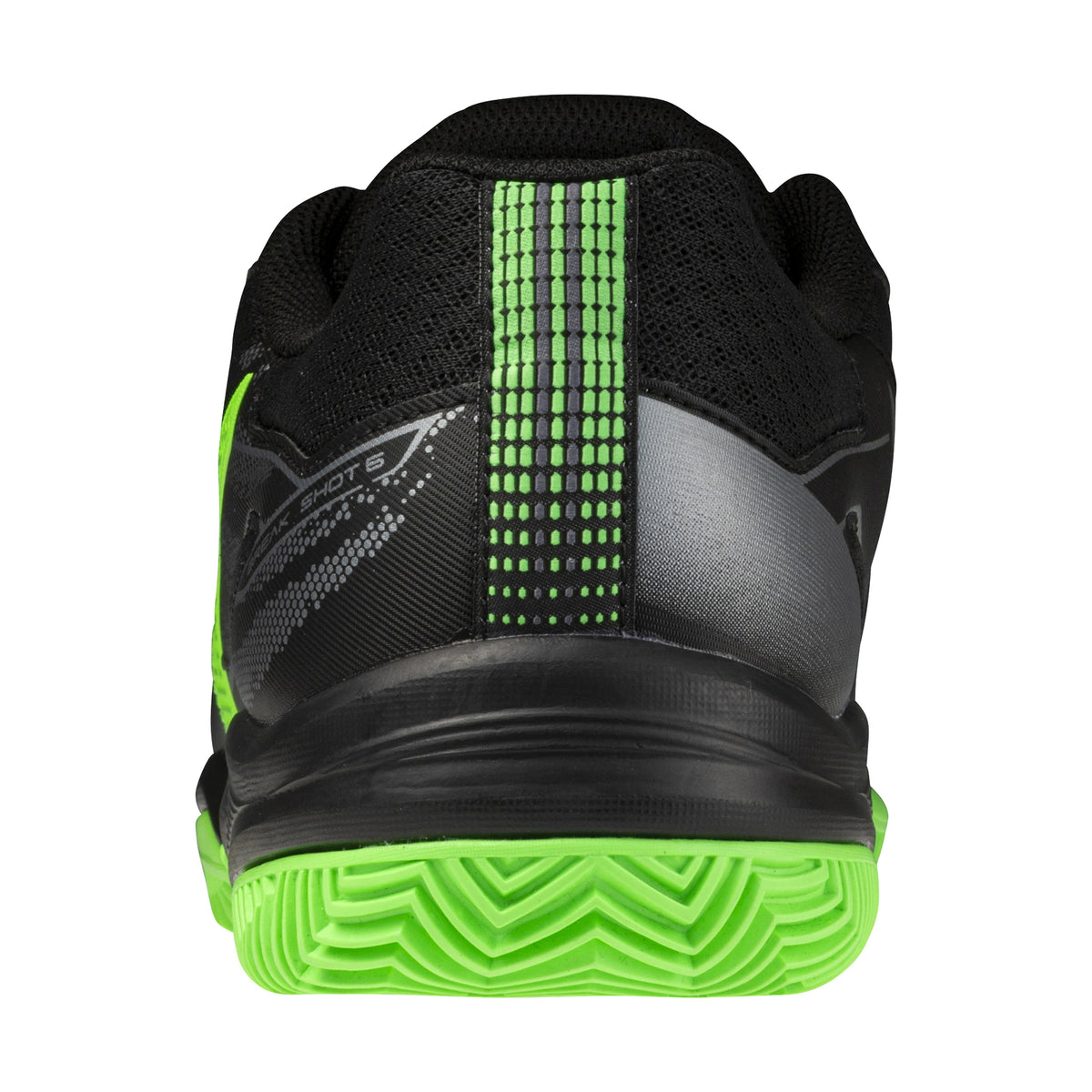 Mizuno Break Shot 5 CC Tennis Shoes - Black/Foliage Green/Glowing Ap - Heel