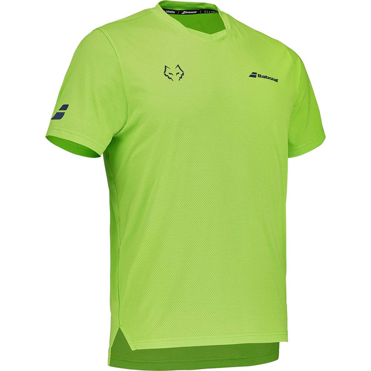 Babolat Crew Neck Tee Lebron Padel T-Shirt, front three-quarter view showing dropped rear hem
