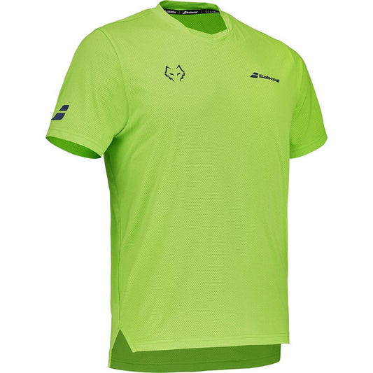 Babolat Crew Neck Tee Lebron Padel T-Shirt, front three-quarter view showing dropped rear hem