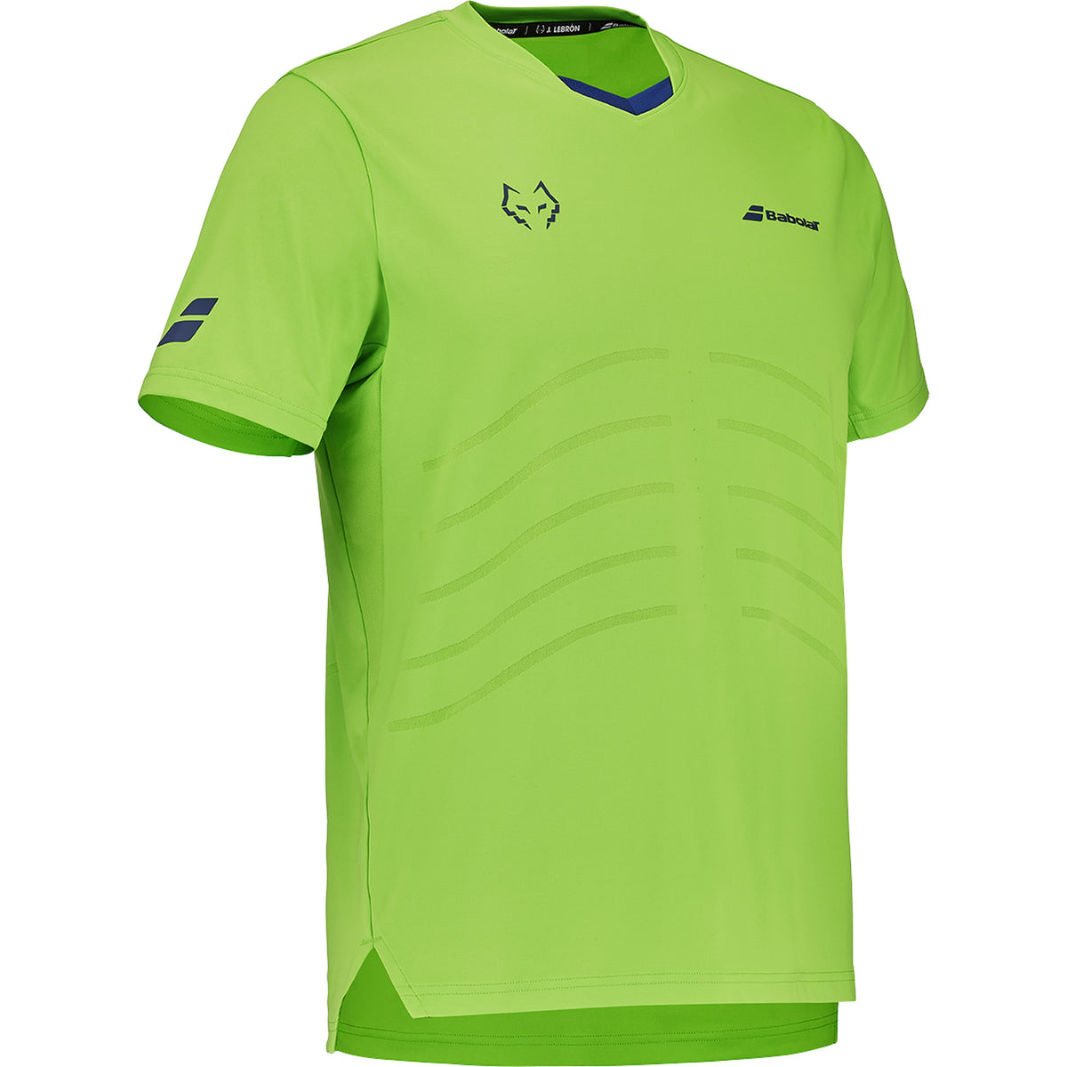 Babolat Réplica Lebron Padel T-Shirt, three-quarter front showing side slit and dropped hem