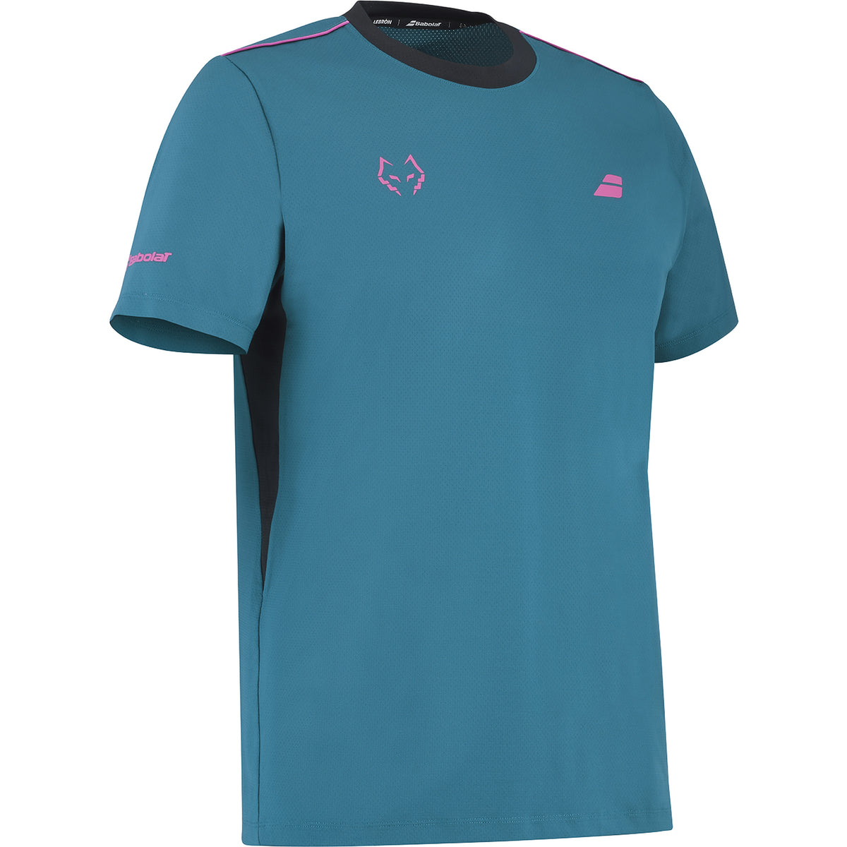 Babolat Crew Neck Tee Lebron, three-quarter front showing sleeve shape and side panel