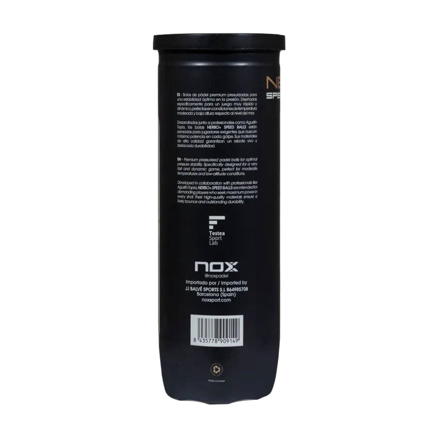 NOX Nerbo+ Speed Padel Balls - Tube Back