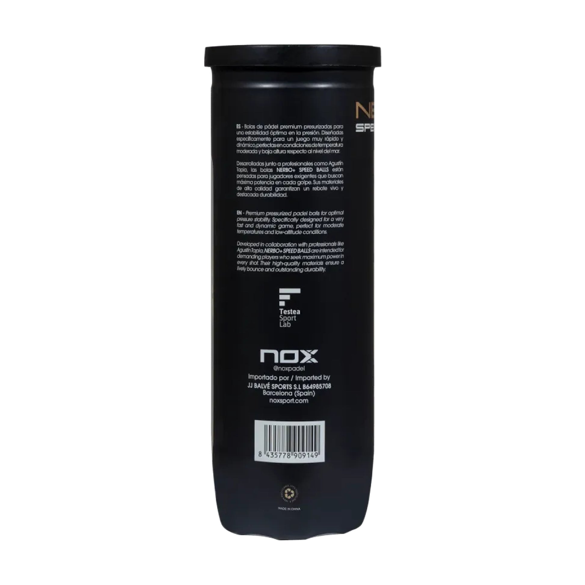 NOX Nerbo+ Speed Padel Balls - Tube Back
