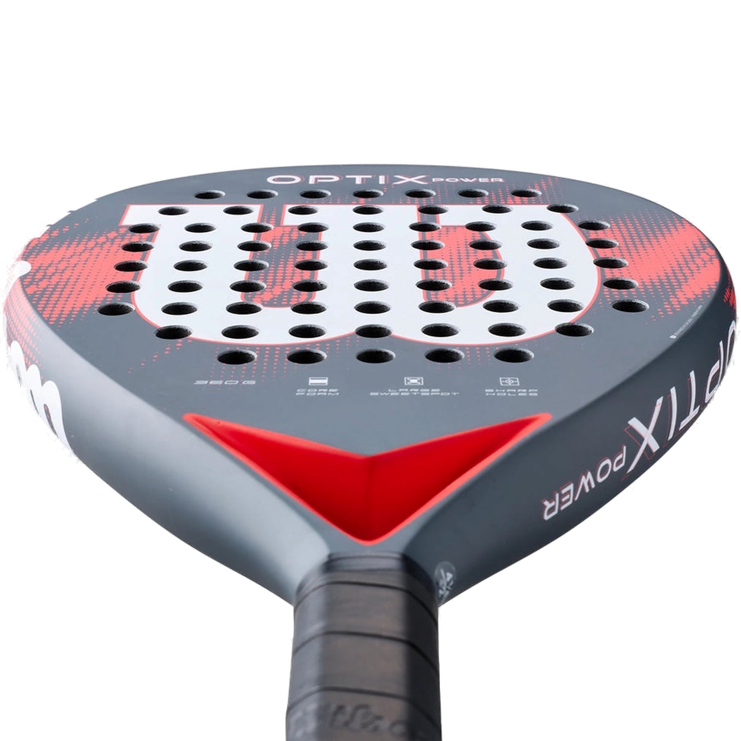 Wilson Optix V2 Power Padel racket, low-angle round head and frame profile