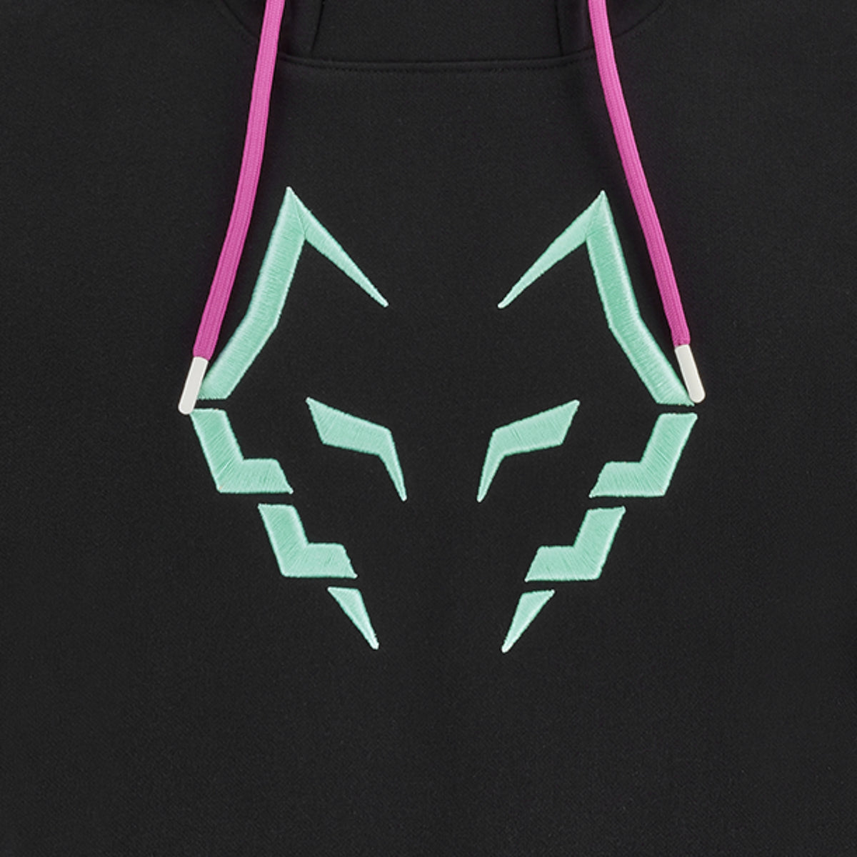 Babolat Lebron Padel hoodie, pale mint wolf emblem detail with pink drawcords