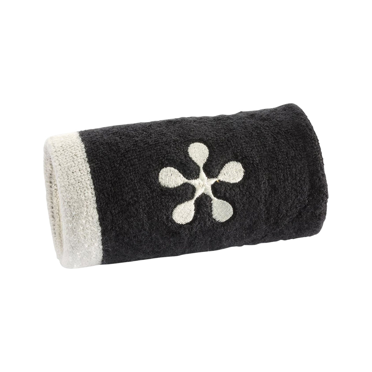Bullpadel Premier Padel wristband, black with pale end band, Premier Padel logo side