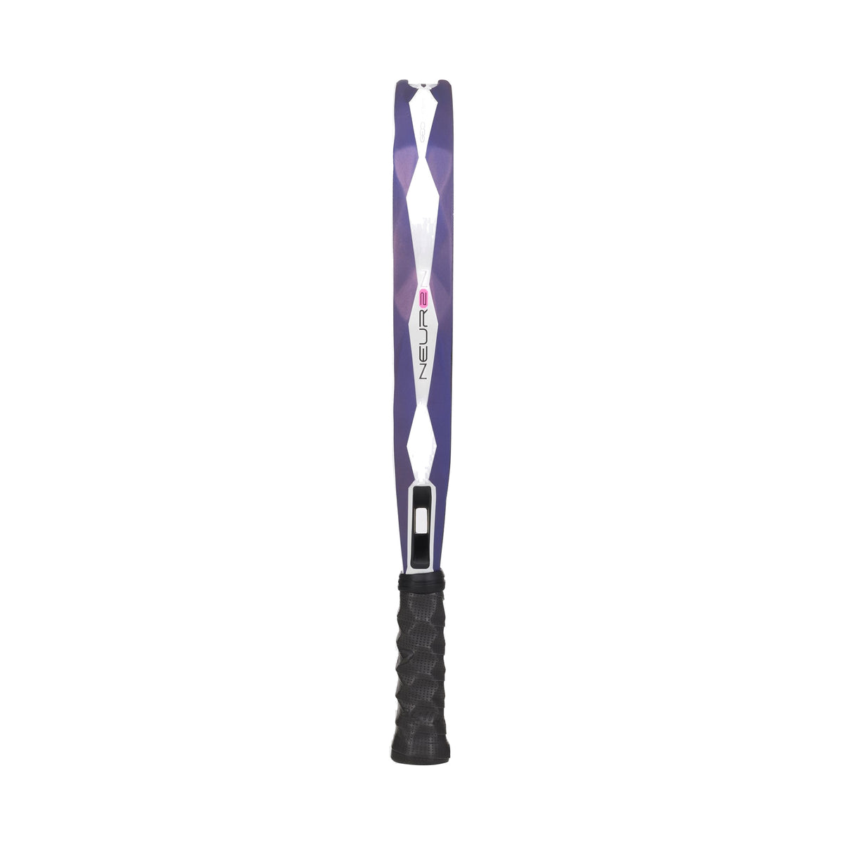 Bullpadel Neuron 02 Edge 2027 Padel Racket - Side profile showing purple and white frame and grip