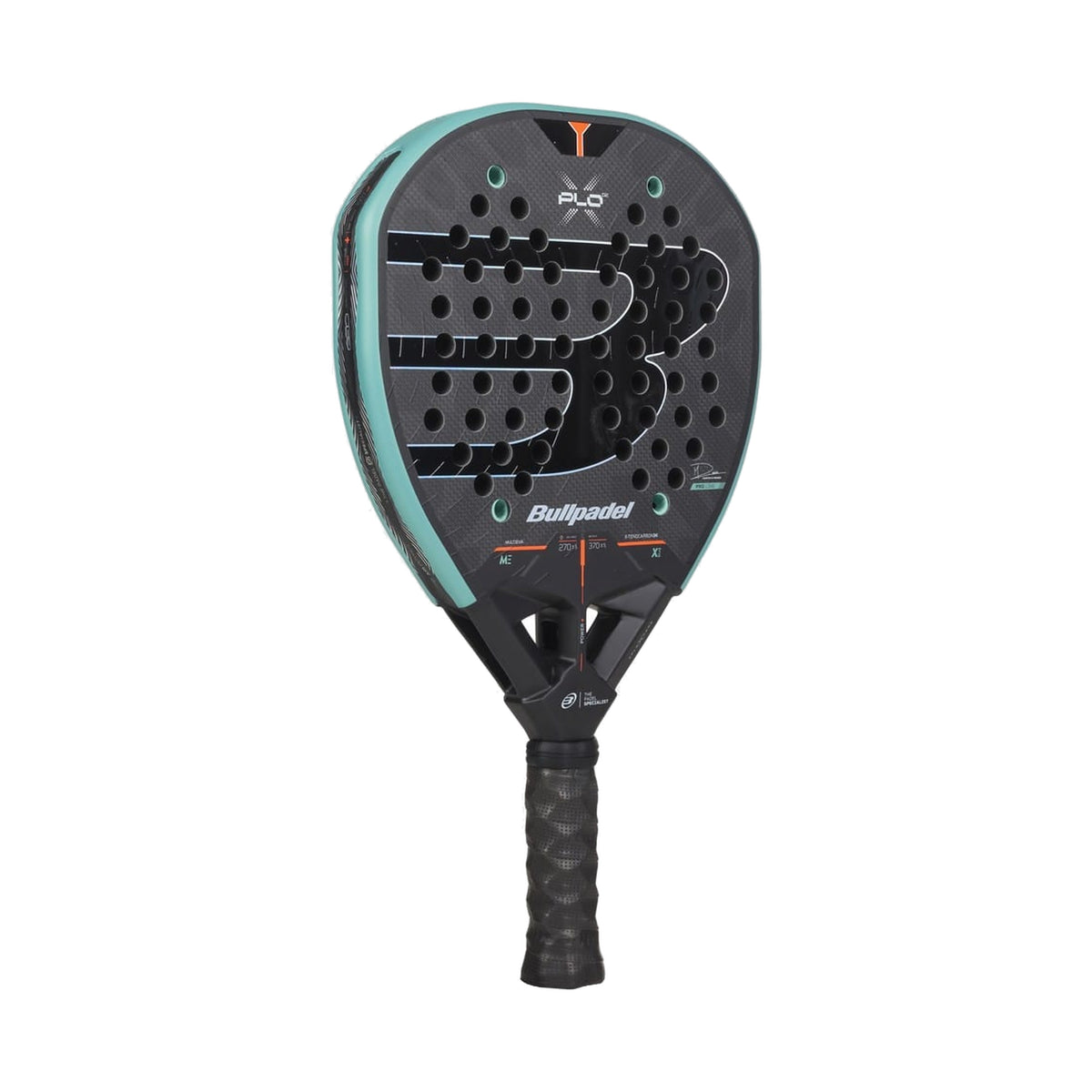 Bullpadel Xplo 02 2027 Padel Racket - Dark face three-quarter view