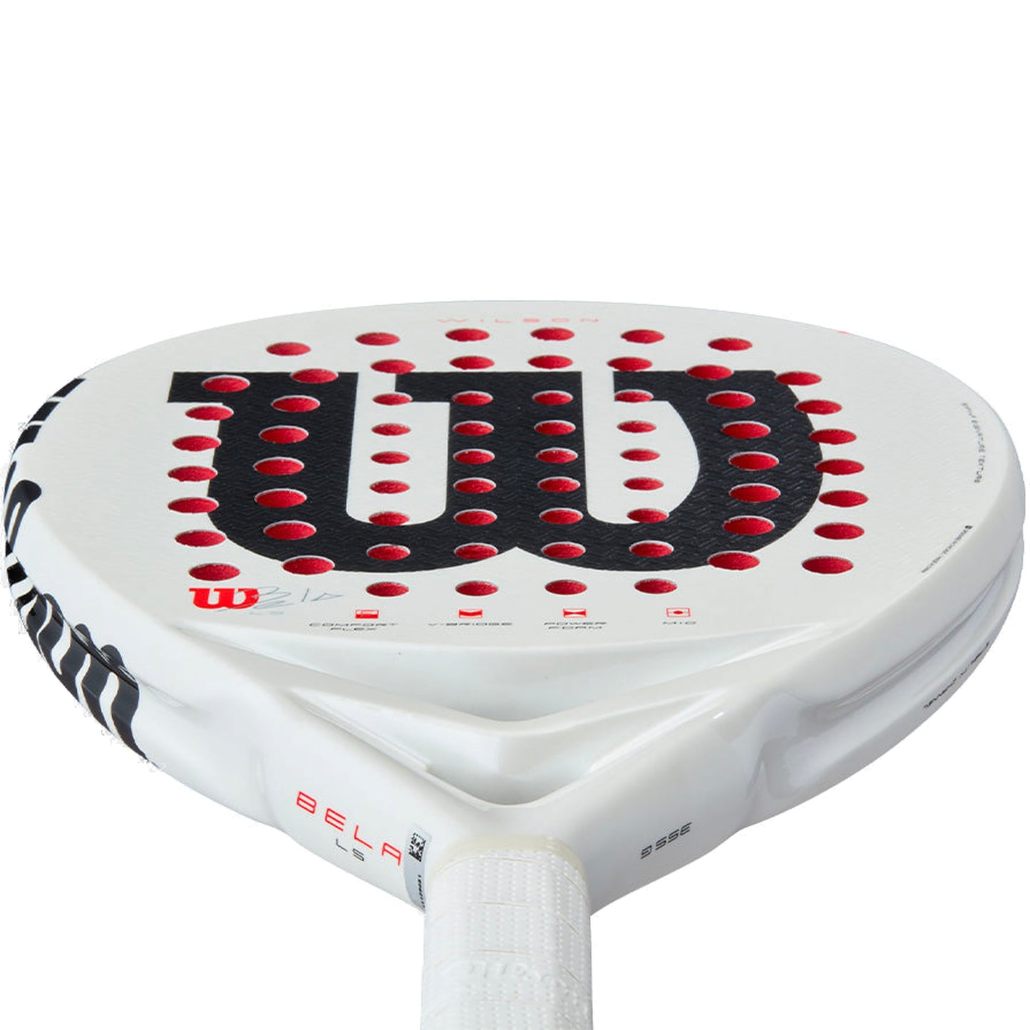 Wilson Bela LS V3 2025 Padel Racket, low-angle head and frame profile detail